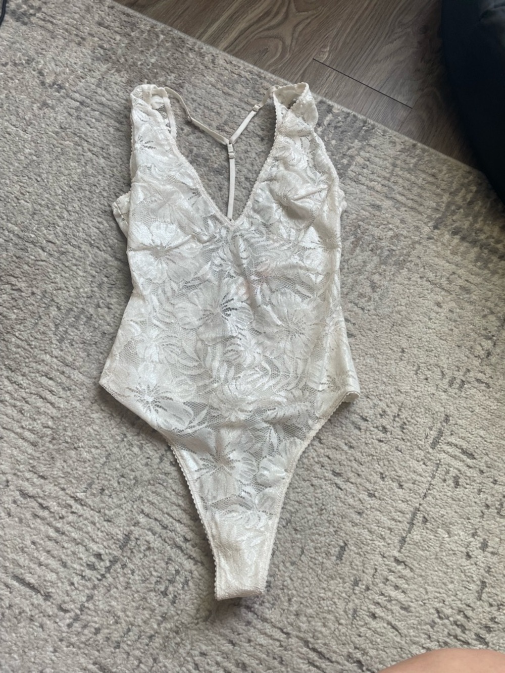 NWT Victoria's Secret Ivory Lace Floral Bodysuit